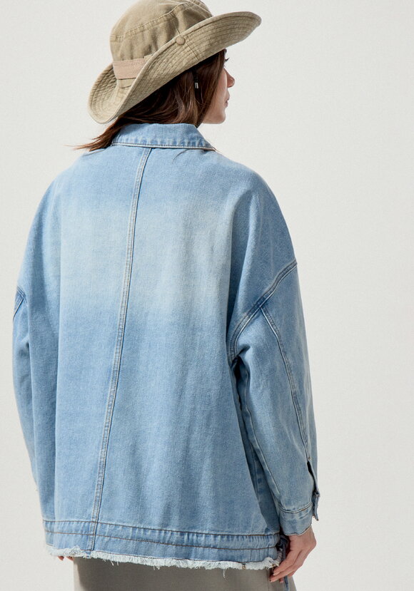 Джинсовая куртка со стразами на карманах шир.  580, рис. 3