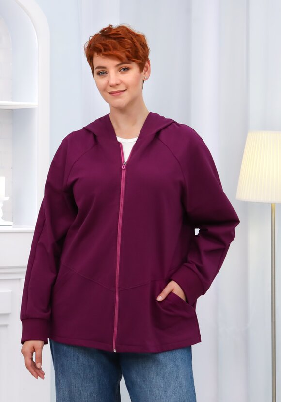 Худи на молнии с рукавом реглан шир.  580, рис. 28