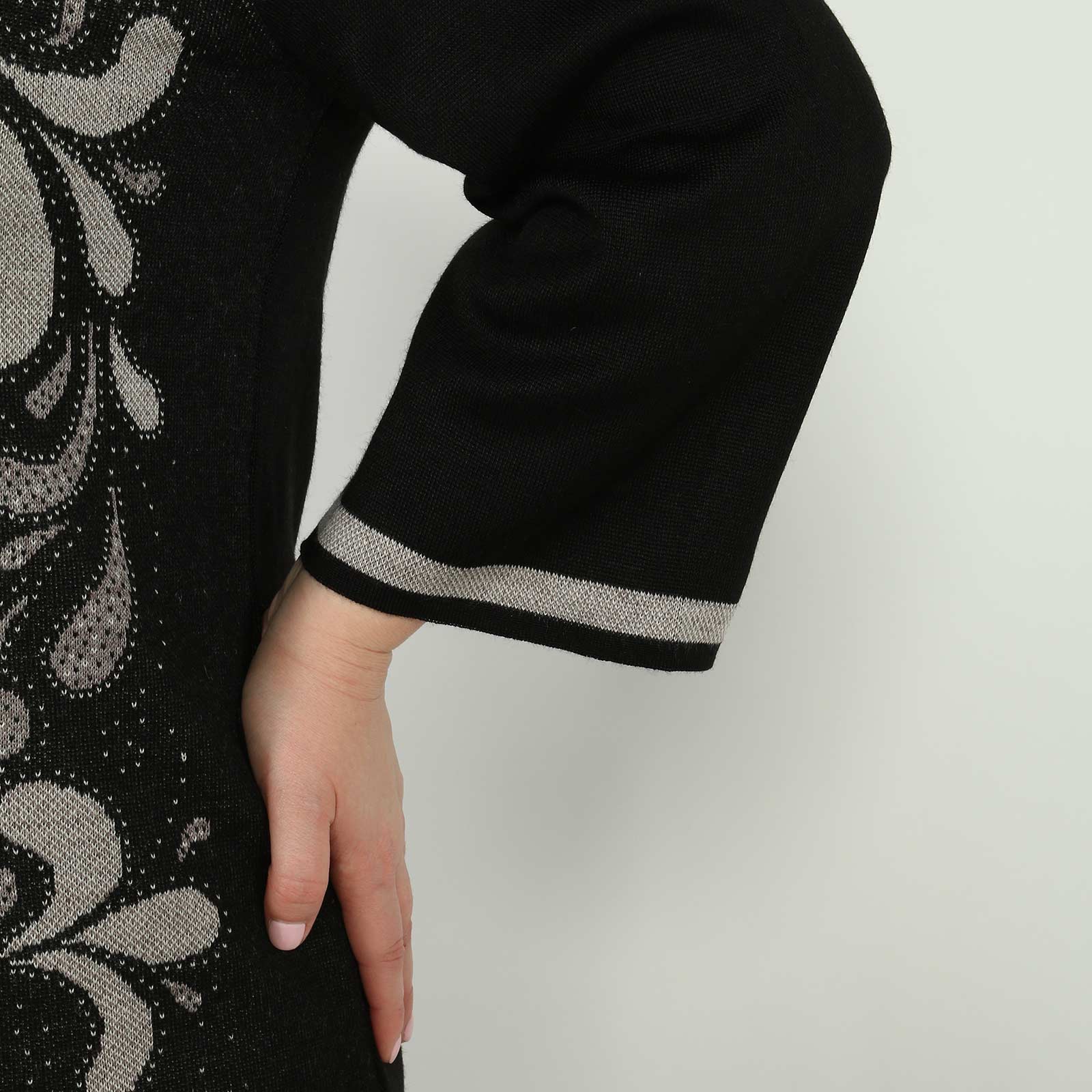 Жакет на пуговицах с фантазийным узором Ariadna, размер 50, цвет черный - фото 6