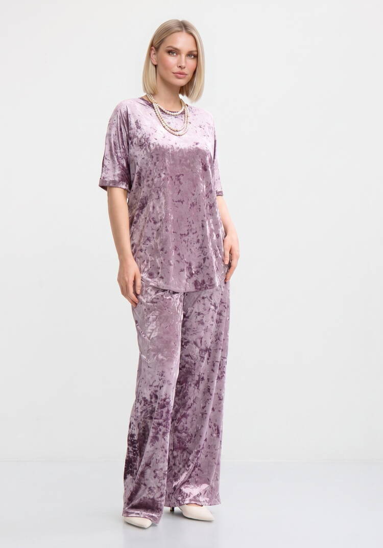 Костюм бархатный с брюками палаццо шир.  750, рис. 12