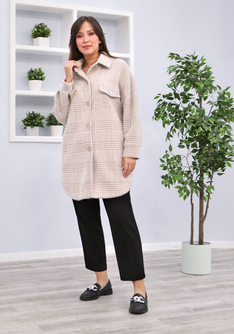 Полупальто на пуговицах с принтом шир.  750, рис. 13