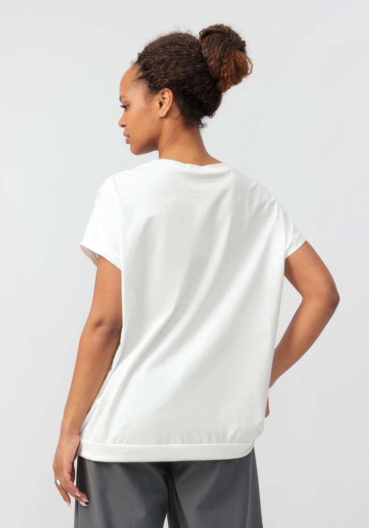 Блуза с принтом и ажурными вставками шир.  750, рис. 13