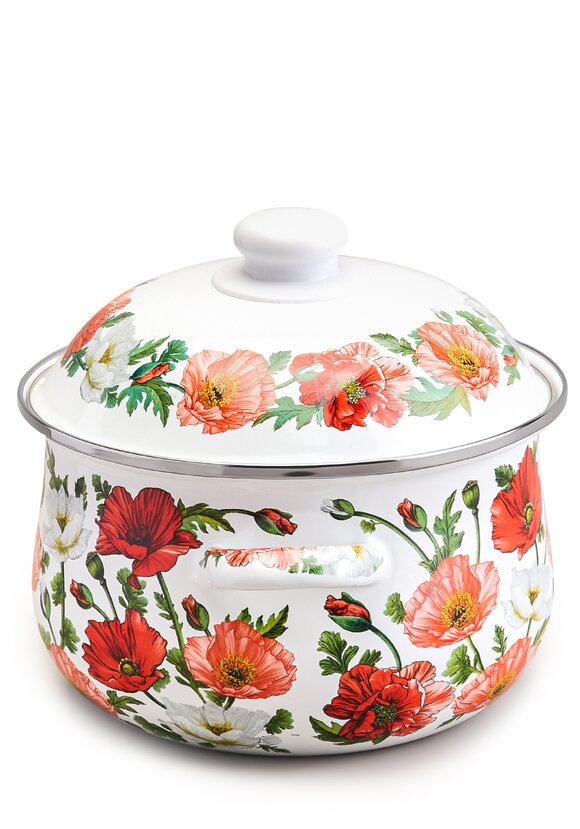 Кастрюля эмалированная с крышкой Маки шир.  580, рис. 17