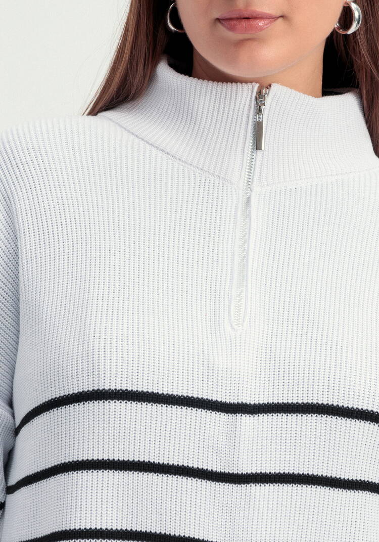 Джемпер в полоску с воротником-поло на молнии шир.  750, рис. 5