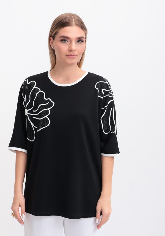 Блуза Цветуший пион шир.  580, рис. 4