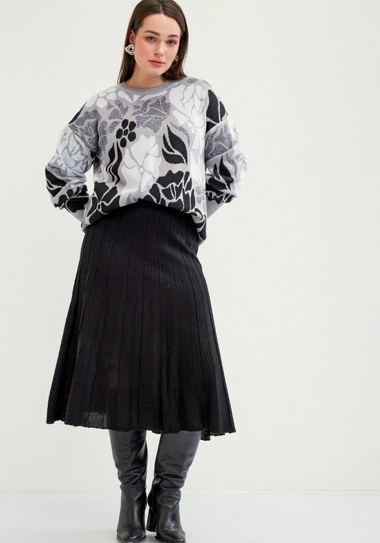 Юбка миди А-силуэта с переплетениями шир.  750, рис. 17