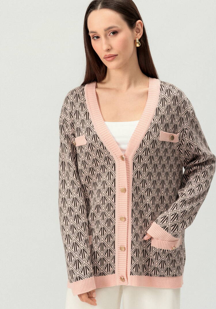 Кардиган удлиненный с графичным орнаментом шир.  750, рис. 7