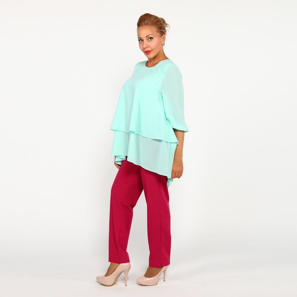 Туника из шифона с удлиненной спинкой шир.  580, рис. 9