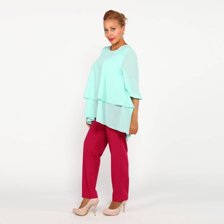 Туника из шифона с удлиненной спинкой шир.  750, рис. 9