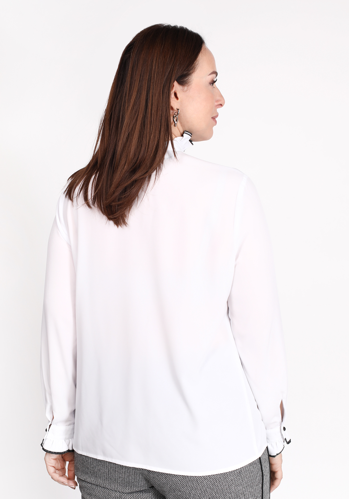 Блуза с двойной рюшей Victoria, размер 50, цвет белый - фото 4