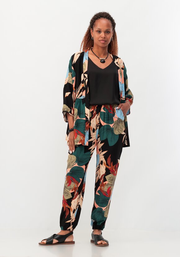 Брюки бананы с цветочным принтом шир.  580, рис. 2