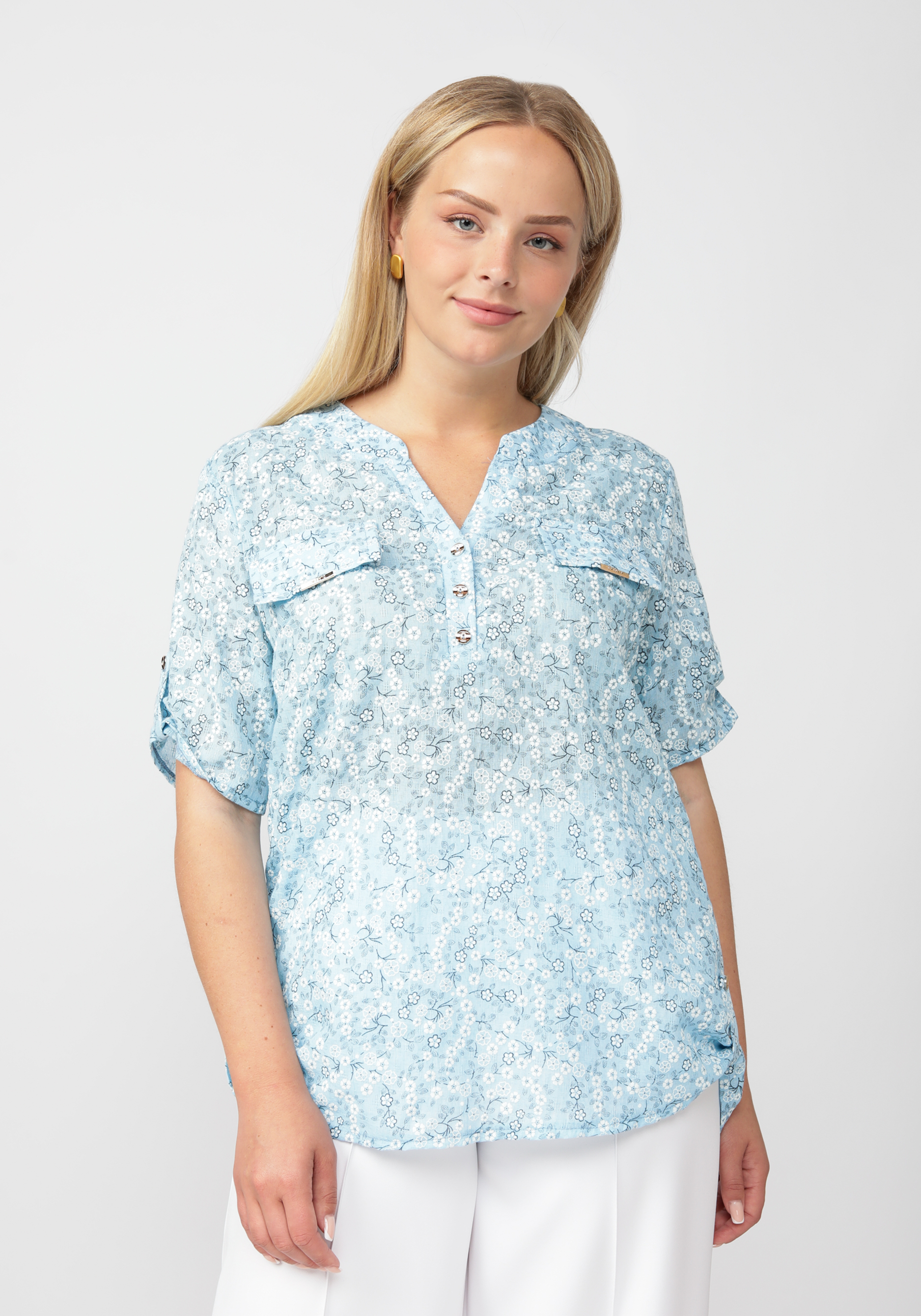 Рубашка женская "Кэссиди" Unit, цвет голубой, размер 52 - фото 1