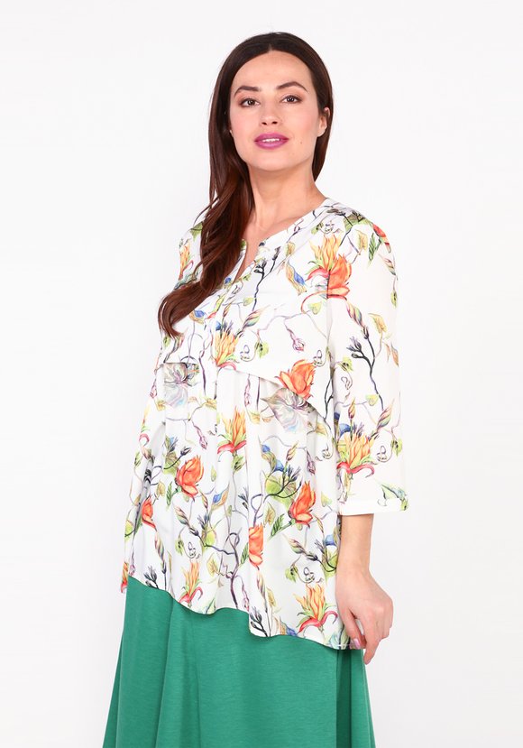 Туника с отрезной кокеткой и пуговицами шир.  580, рис. 3