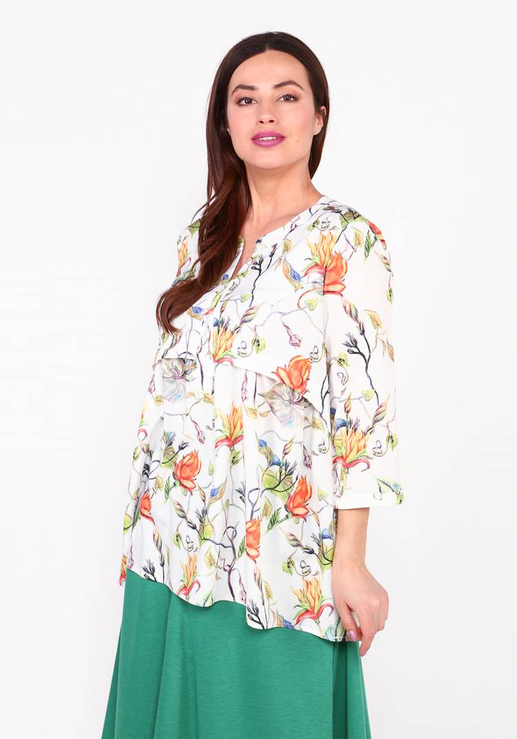 Туника с отрезной кокеткой и пуговицами шир.  750, рис. 3