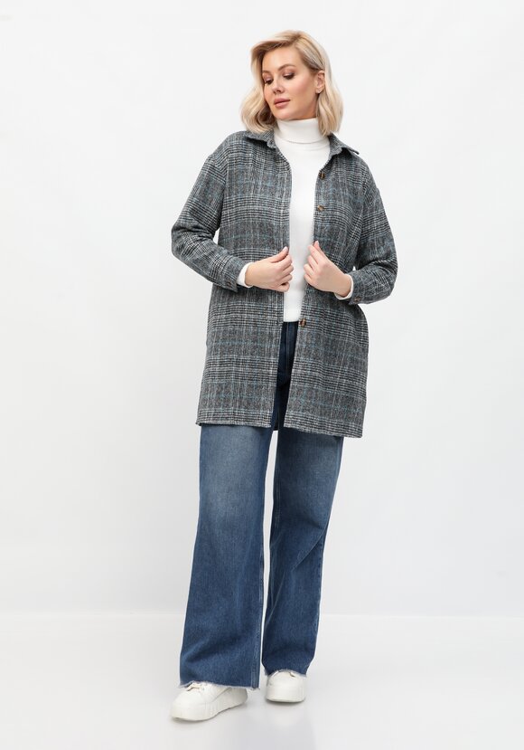 Рубашка в клетку удлиненная с поясом шир.  580, рис. 8