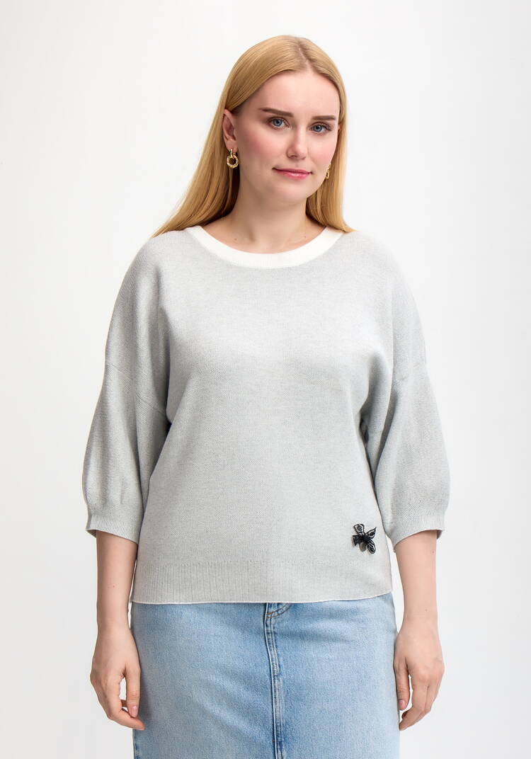 Джемпер с декором и рукавом 3/4 шир.  750, рис. 4