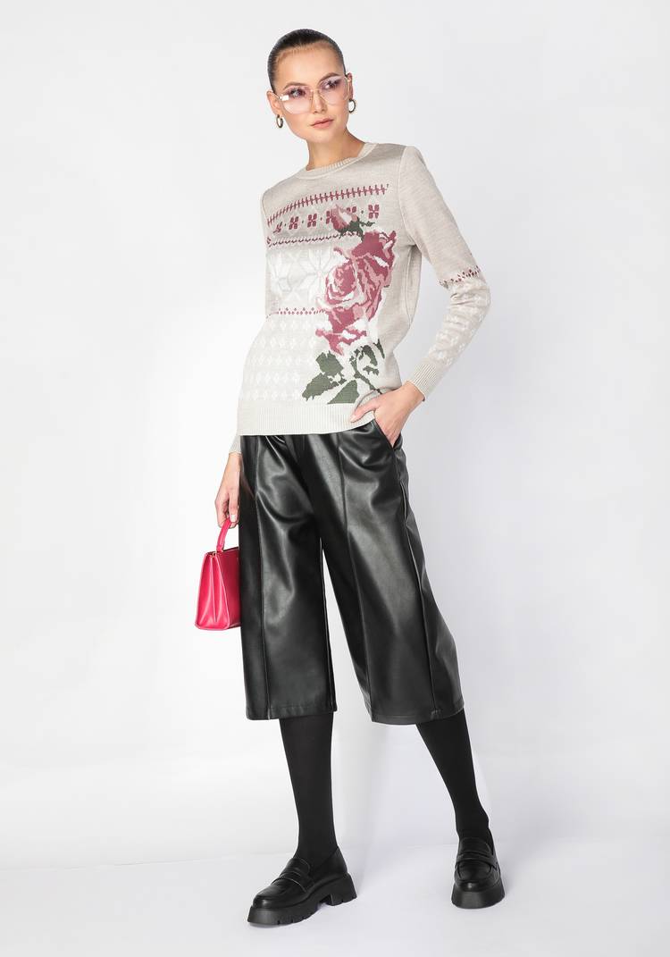 Джемпер женский с крупной розой шир.  750, рис. 9