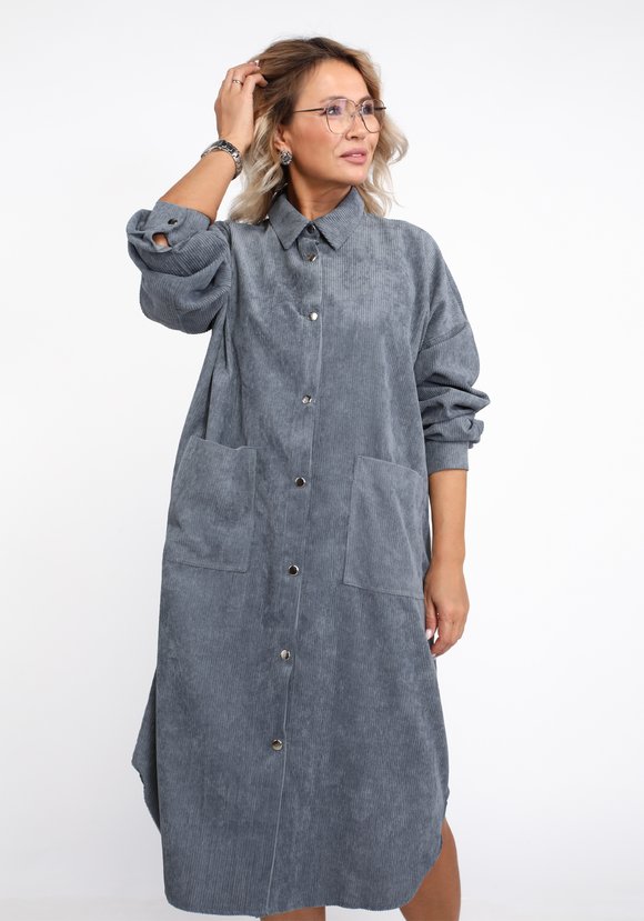 Платье-рубашка из крупного вельвета шир.  580, рис. 3