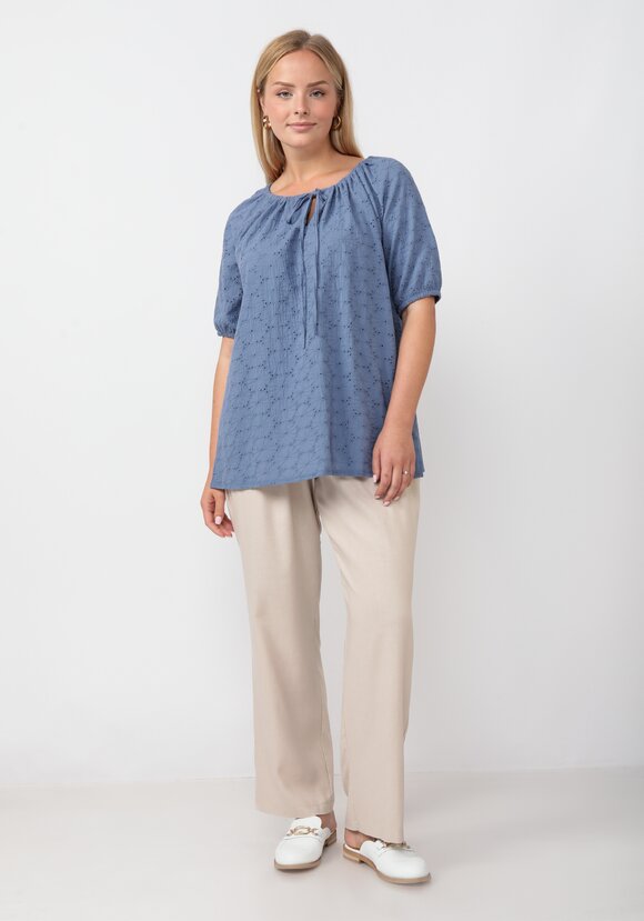 Блуза из шитья свободного кроя шир.  580, рис. 7