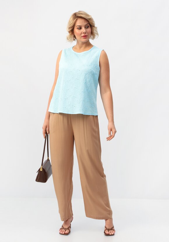 Майка ажурная из шитья с круглым вырезом шир.  580, рис. 31