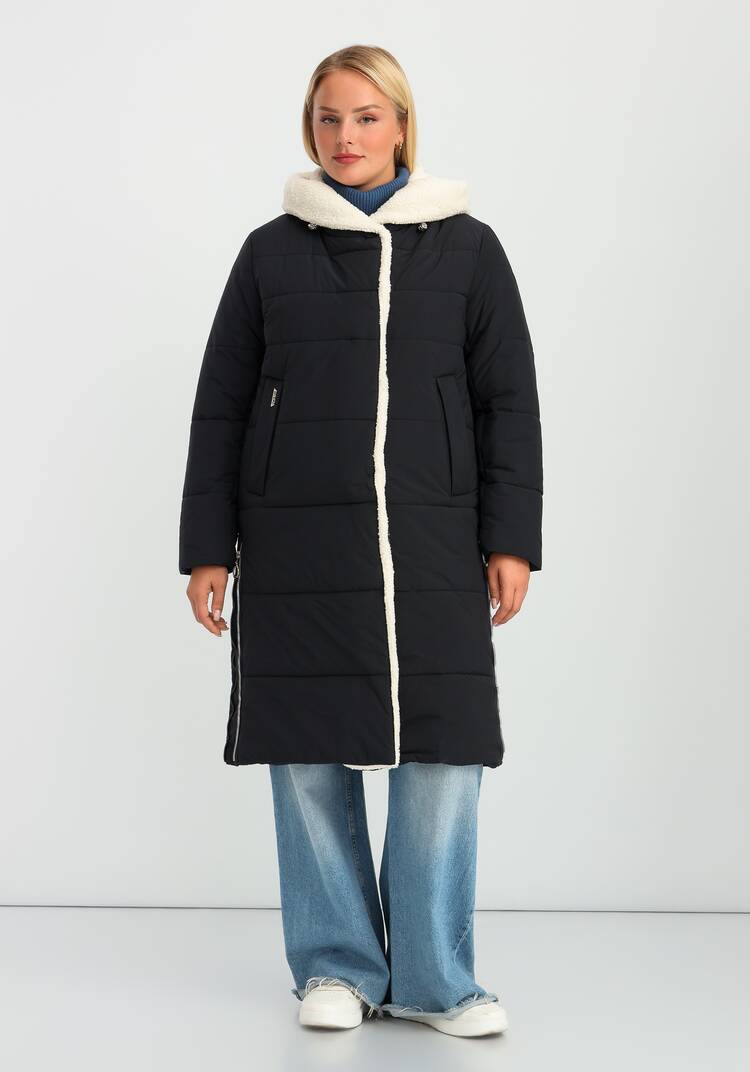 Пальто с капюшоном из меха шир.  750, рис. 4