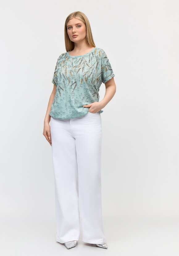 Блуза с принтом и завязками свободного кроя шир.  580, рис. 14