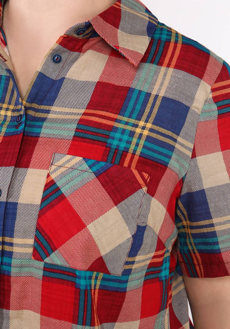 Блуза Стильная клетка шир.  750, рис. 12