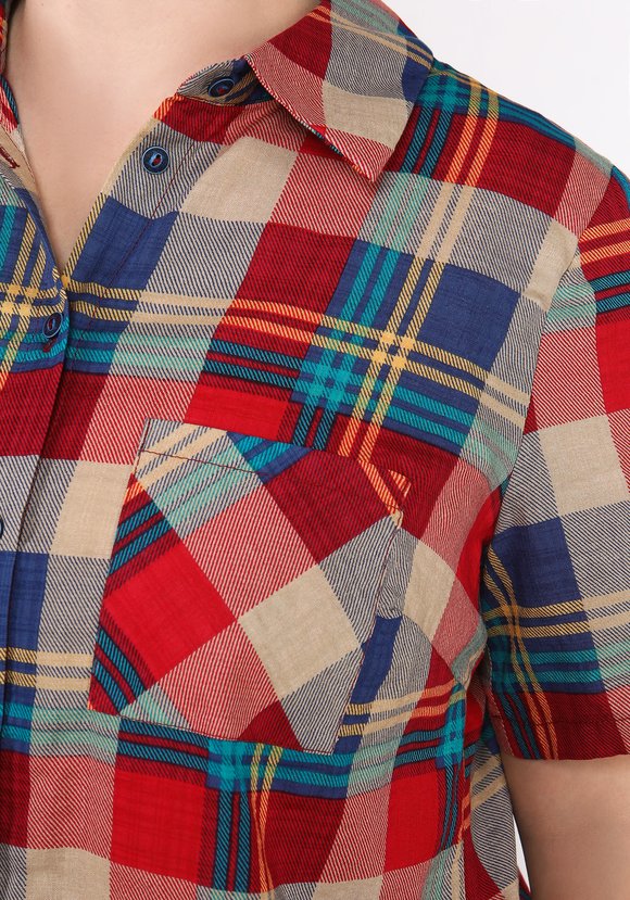 Блуза Стильная клетка шир.  580, рис. 12