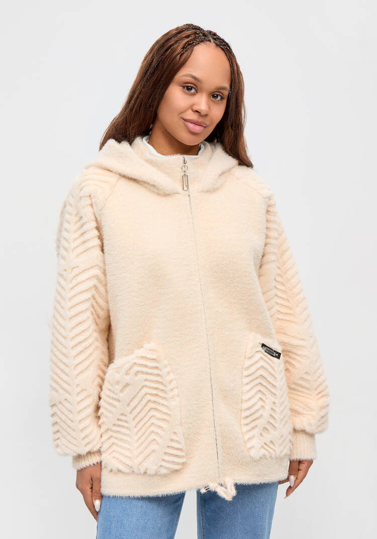 Куртка-альпака с капюшоном, удлиненная шир.  750, рис. 10