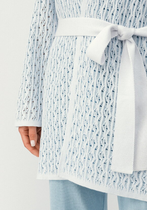 Кардиган ажурной вязки шир.  580, рис. 21