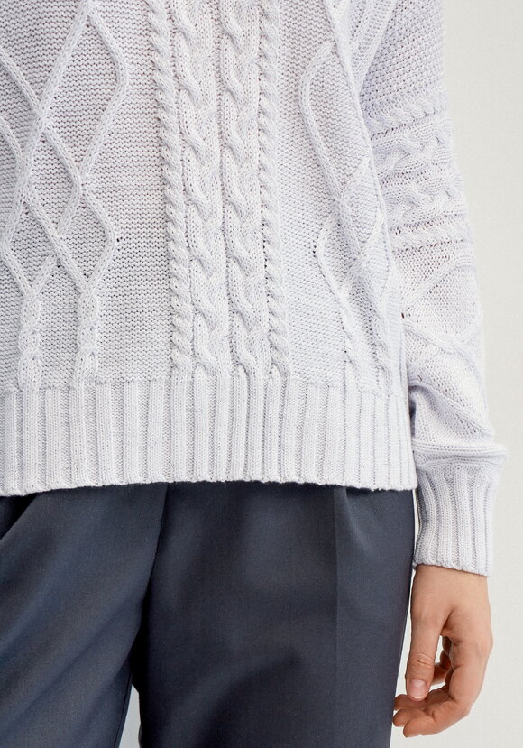 Джемпер женский с рисунком косы и араны шир.  580, рис. 14