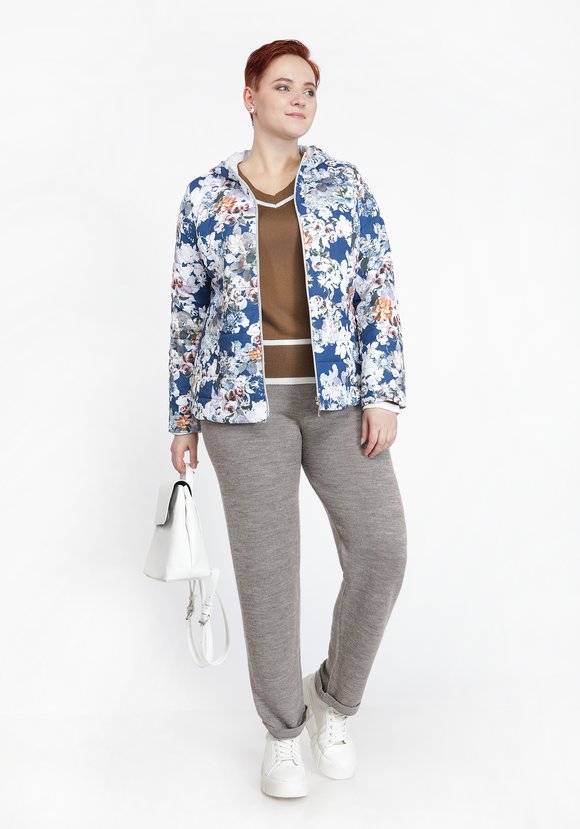 Куртка с принтом цветы шир.  580, рис. 1
