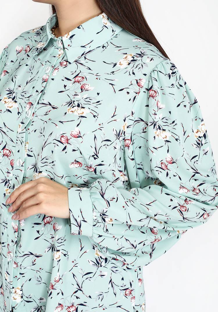 Блуза принтованная с длинным рукавом шир.  750, рис. 4