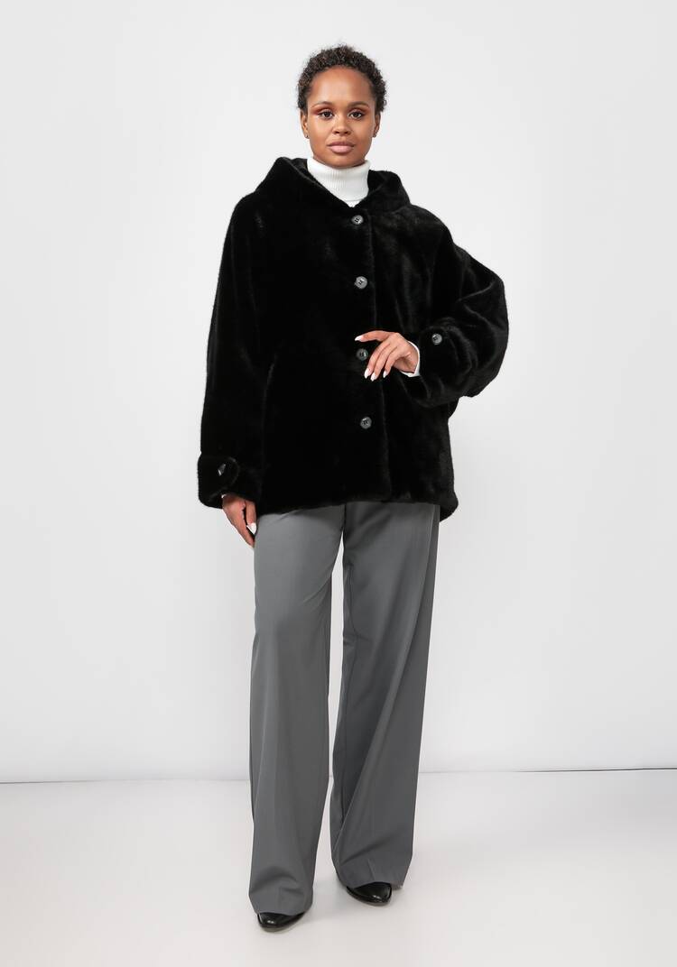 Полупальто из экомеха Моника шир.  750, рис. 9