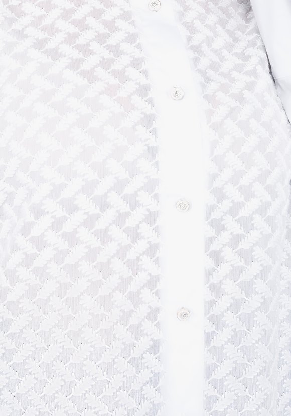 Блуза с вставками из шитья на шифоне шир.  580, рис. 6