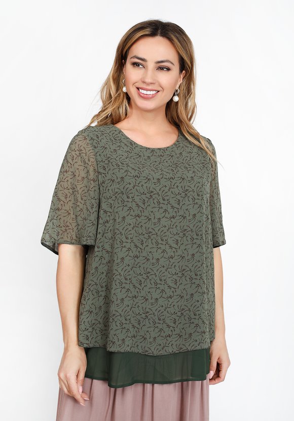 Блузка двуслойная с коротким рукавом шир.  580, рис. 5