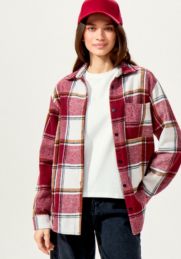 Рубашка в клетку с накладным карманом шир.  580, рис. 17