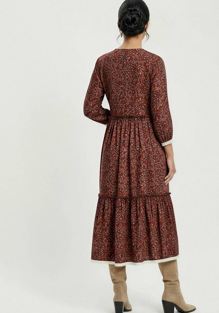 Платье ярусное с льняным кружевом шир.  750, рис. 3