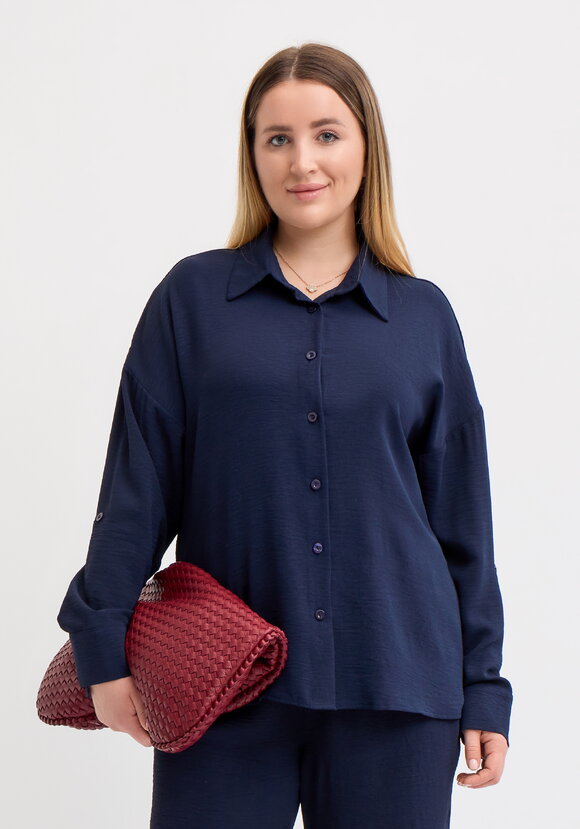 Рубашка свободного кроя с ассиметричным низом шир.  580, рис. 1