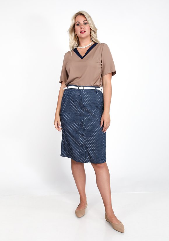 Блузка с контрастной планкой шир.  580, рис. 8