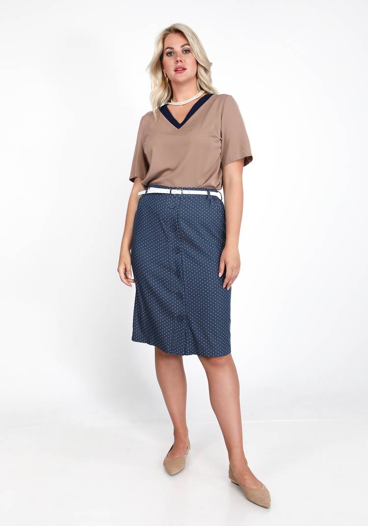 Блузка с контрастной планкой шир.  750, рис. 8