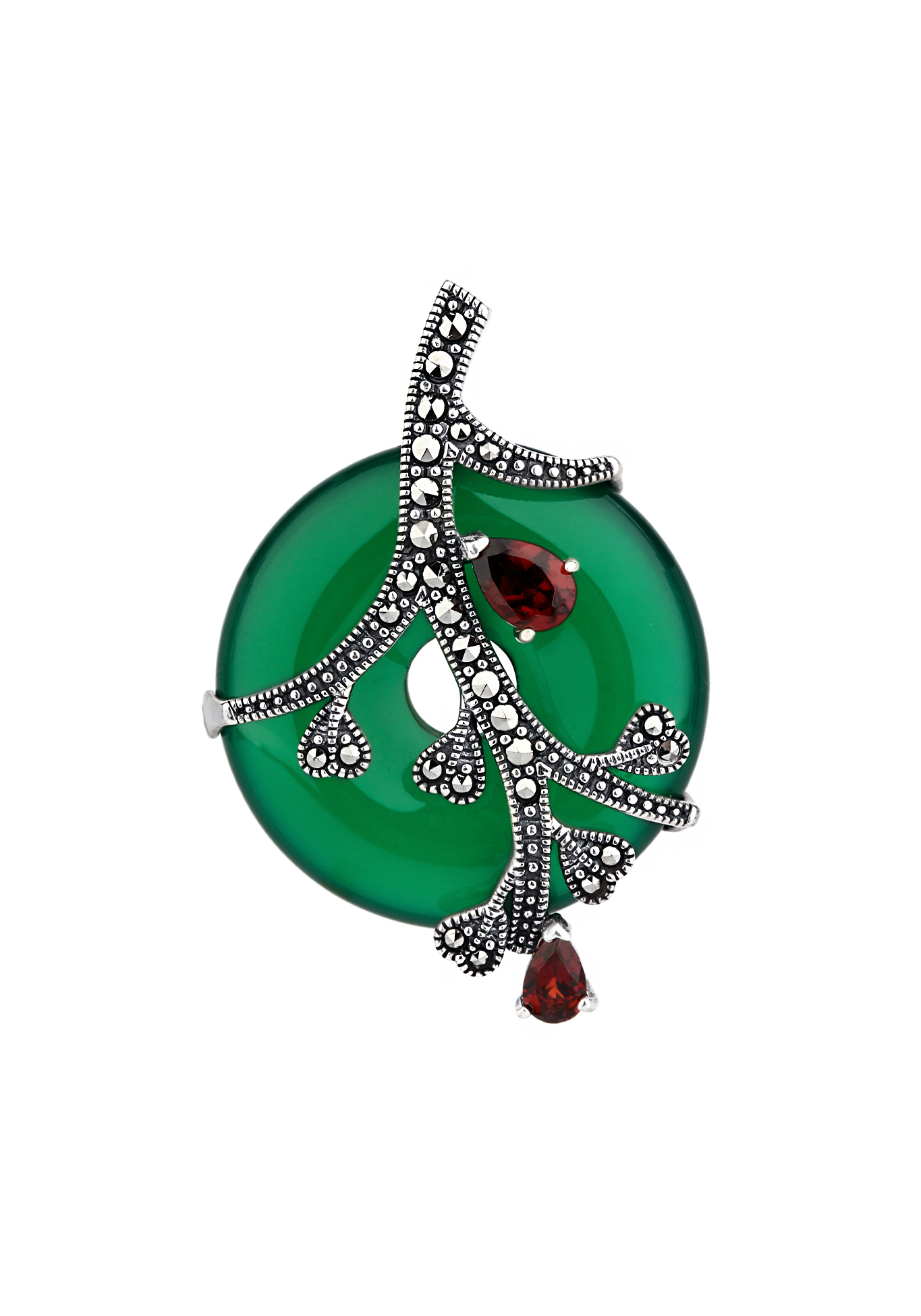 

Подвеска серебряная "Мгновение весны", Бордовый