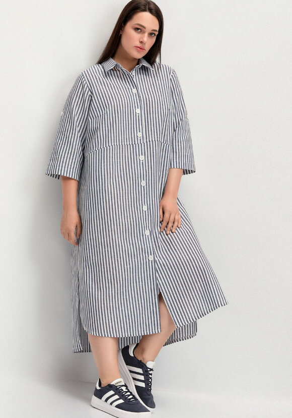Платье-рубашка в полоску прямого силуэта шир.  580, рис. 10