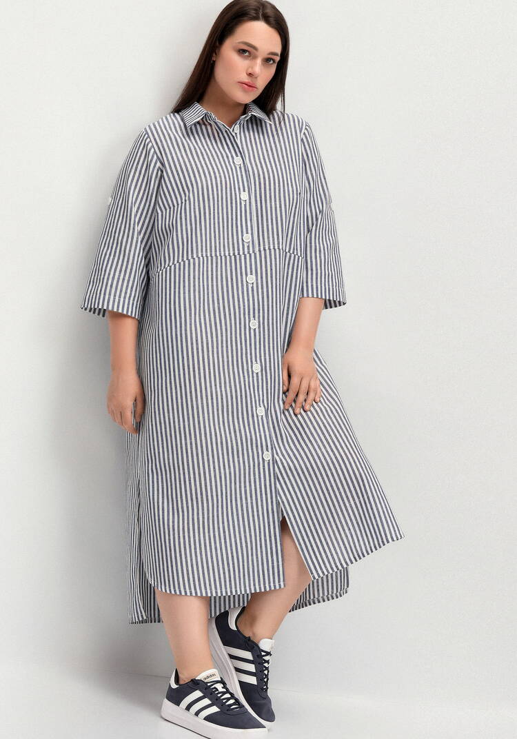 Платье-рубашка в полоску прямого силуэта шир.  750, рис. 10