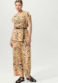 Брюки широкие с полосатым принтом