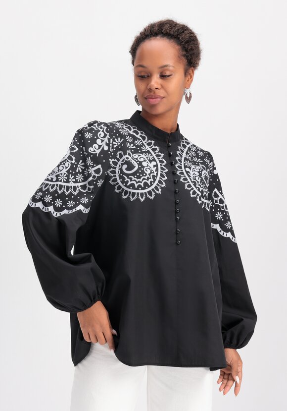 Блуза с этническим принтом шир.  580, рис. 8