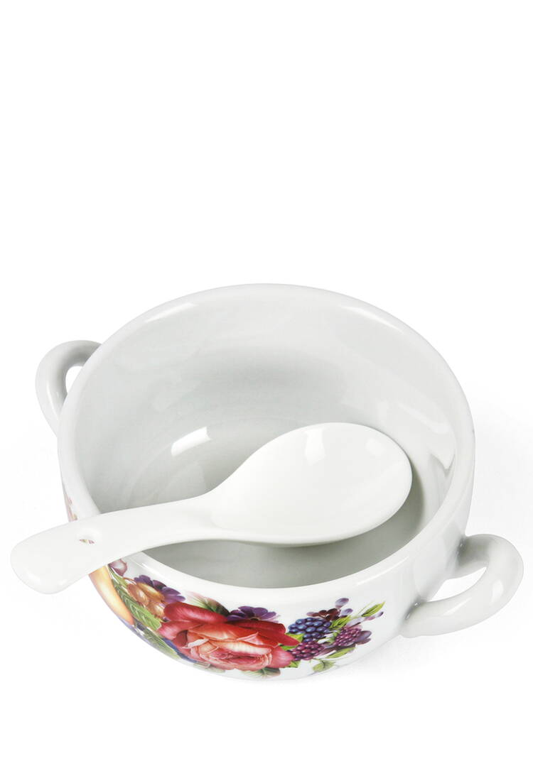 Набор фарфоровых бульонниц с ложками, 4 шт. шир.  750, рис. 8