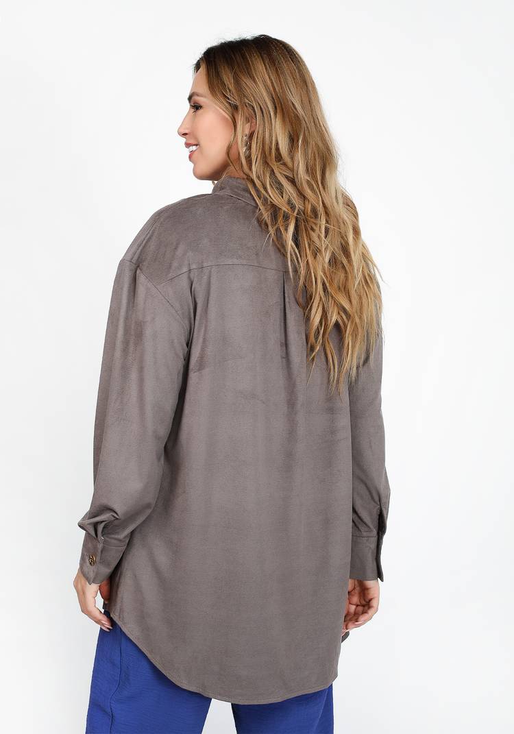 Жакет в рубашечном стиле из эко-замши шир.  750, рис. 6