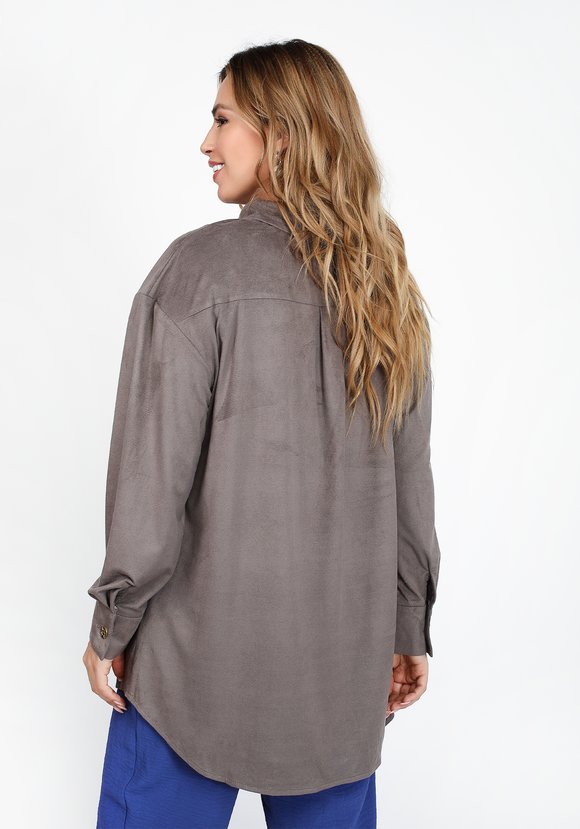 Жакет в рубашечном стиле из эко-замши шир.  580, рис. 6