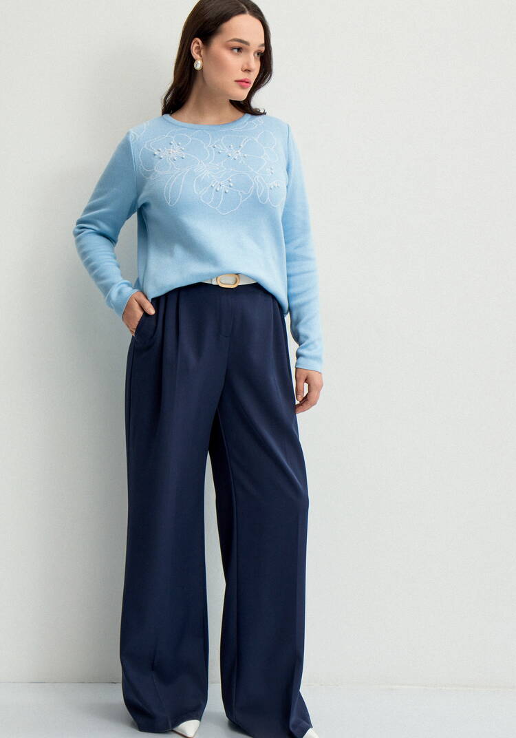 Джемпер с графичными цветами шир.  750, рис. 8